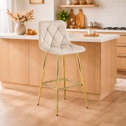 ARTOOL Scaun de bar Artool Nado din catifea bej cu picioare aurii, 76 cm (3953_1)