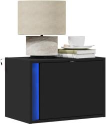  Noptiere montate pe perete cu lumini LED, 2 buc. , negru (852092-852092)