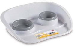 Stefanplast Műanyag tál vízre és tápra tálcán 0, 25 + 0, 30l szürke
