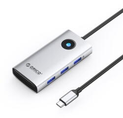 ORICO PW11 6in1 USB-C Docking Station 3x USB-A 3.0 1x USB-C 3.0 1x USB-C PD 100 W 1x HDMI 4K 30Hz - Silver (ORICO-PW11-6P-SV-EP) - pcone