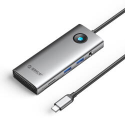 ORICO PW11 8in1 USB-C Docking Station 2x USB-A 3.0 1x USB-C PD 100W 1x HDMI 4K 60Hz 1x microSD/SD 1x RJ45 Gigabit Ethernet 1x Audio 3.5mm - Gray (ORICO-PW11-8PM-GY-EP) - pcone
