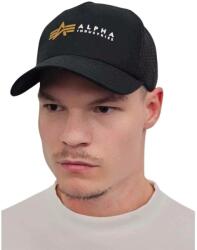 Alpha Industries Alpha Label Trucker sapka, fekete, unisex, fekete