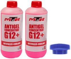 MTR Pachet racire VW, Audi, Skoda: 2 x antigel concentrat MTR G12+ rosu 1 L si buson MOTORAD T49