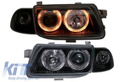 KITT Lightning Fényszóró Opel Astra F 91-98, 2 körgyűrű, fekete (SWO03DB)