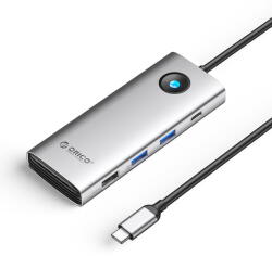ORICO PW11 8in1 USB-C Docking Station 2x USB-A 3.0 1x USB-A 2.0 1x USB-C 3.0 1x USB-C PD 100W 1x HDMI 4K 60Hz 1x VGA 1080P 60Hz 1x RJ45 Gigabit Ethernet - Silver (ORICO-PW11-8PC-SV-EP) - pcone