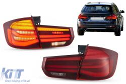 KITT EU Hátsó lámpa szett M Performance Black Line BMW 3-as F30 Pre-LCI (2011-2014) piros/sötétített LCI Design átalakító (TLBMF31TTRC)