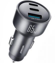 JOYROOM Incarcator Auto Joyroom JR-CCN19, 65W, 1 x USB-A - 2 x USB-C, Gri
