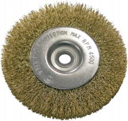 PROLINE Hullámos sárgaréz drót körkefe 22mm-es furattal fi 115mm (32812)