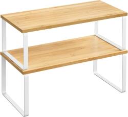  Fűszertartó állvány 2 szintes összecsukható fém és fa 39, 7 cm (KCS200W01V1)