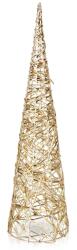 Home Styling Decoration Brad de Crăciun luminos conic, auriu, 60 cm, 30 LED