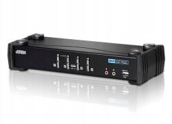ATEN 4-portos Usb DVI/Audio Kvmp kapcsoló CS1764-AT-G (CS1764A)