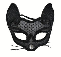  Halloweeni farsangi extra cica szemálarc (fekete vagy fehér) (PG-578)