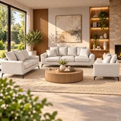 Sersimo Set canapele pentru living modern, 3 piese si 6 locuri, cu tapiterie din catifea moale pentru confort, sezuturi din spuma cu elasticitate ridicata, pe (SPOT-1212885-212624)