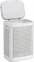 Songmics Cos de rufe ingust SONGMICS 75 L cu capac si ventilatie, alb (EZ-RLH021WG01)