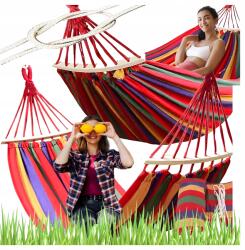 Real Garden Kétszemélyes kerti függőágy, XXL hinta, 250x150 cm, megerősített, 280 kg teherbírás hordozótáska (RC-K-876)