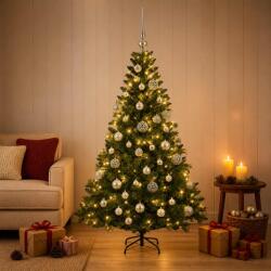  Brad de Crăciun artificial cu globuri 150 cm 150 LED-uri (3465962-3465962)