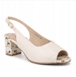 Goodin Női szandál Goodin Bézs Virágos Sarok Peep Toe Elegáns 36