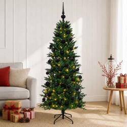  Brad de Crăciun artificial cu glob 150 cm 150 LED-uri Alb cald (3465564-3465564)