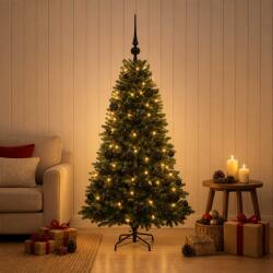  Brad de Crăciun artificial cu globuri 120 cm 150 LED-uri (3465595-3465595)