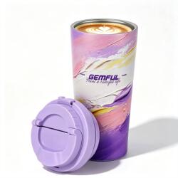 GEMFUL Újrafelhasználható kávésbögre, BPA-mentes, 500 ml-es kulacs forró és hideg italokhoz (GF021)