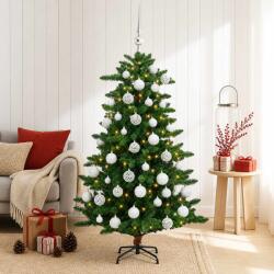  Brad de Crăciun artificial cu globuri 120 cm 150 LED-uri (3461380-3461380)