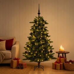 Brad de Crăciun artificial cu globuri 120 cm 150 LED-uri (3461370-3461370)