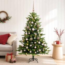  Brad de Crăciun artificial cu globuri 120 cm 150 LED-uri (3465747-3465747)