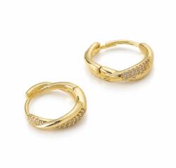  Fülbevaló Kerek Cirkóniákkal Aranyozott 14K Elegáns Női (Eliora)
