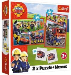 Trefl Puzzle 2 Az 1-BEN+ Memos 93334 Tűzoltó Sam (93334)
