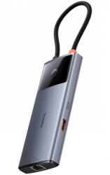 Baseus Hub USB-C Baseus Metal Gleam II, 2 x USB-A - 2 x USB-C - 1 x HDMI - 1 x RJ45, Gri B00061802813-00 (B00061802813-00)