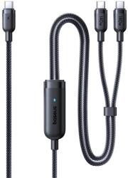 Baseus Cablu Incarcare USB-C - 2 x USB-C Baseus Flash 4 2in1, 140W, 1.5m, Negru E0426X00 (E0426X00)
