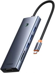 Baseus Hub USB-C Baseus UltraJoy, 3 x USB-A 3.0 - 1 x USB-C - 1 x HDMI - 1 x VGA - 1 x Jack 3.5mm - 1 x RJ45 - 1 x SD - 1 x microSD, Gri B0005280C811-00 (B0005280C811-00)