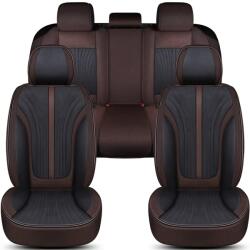 Bremer Sitzbezüge Set huse scaune auto Bremer Sitzbezuge, material textil in si velur microfibra, compatibil tetiere detasabile, maro cu negru, 15 piese