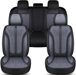 Bremer Sitzbezüge Set huse scaune auto Bremer Sitzbezuge, material textil in si velur microfibra, compatibil tetiere detasabile, gri cu negru, 15 piese