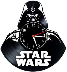  Ceas de Perete Decorativ "Darth Vader - Dark Side", din Disc Vinil Reciclat, Design Star Wars, Negru, Mecanism Silențios (Sweep)