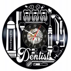  Ceas de perete din disc de vinil, Model Dentist, Negru, 30 cm - cod CB3110