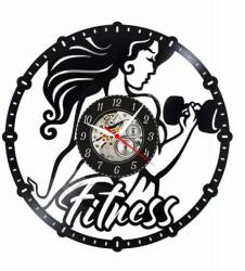  Ceas de perete din disc de vinil, Model Fitness, Negru, 30 cm - cod CB3514
