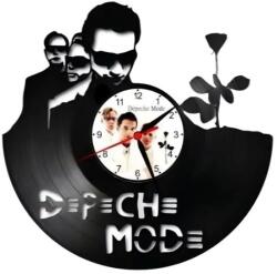  Ceas de perete decorativ realizat din disc de vinil, Model Depeche Mode, Violator Rose, Trupa Muzica, Cadran Alb, Negru, 30 cm
