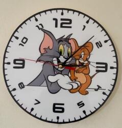  Ceas de perete din disc de vinil, Model Tom si Jerry, Negru, 30 cm - cod CB7085