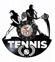  Ceas de perete din disc de vinil, Model Tenis, Negru, 30 cm