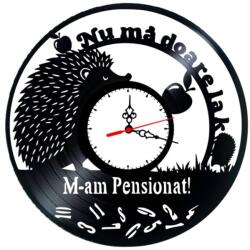  Ceas de perete din disc de vinil, Model Pensionari, Negru, 30 cm