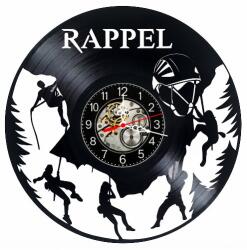  Ceas de perete decorativ realizat din disc de vinil, Model Escalada Alpinism Rappel, Cataratori Muntisoti, Negru, 30 cm