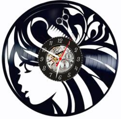  Ceas de perete din disc de vinil, Model Salon Coafor, Negru, 30 cm - cod CB3082