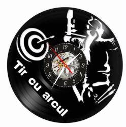  Ceas de perete din disc de vinil, Model TIR cu Arcul, Negru, 30 cm - cod CB1491
