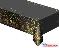 GoDan Fekete Black Gold Dots fólia asztalterítő 137x183 cm (MLG173178)