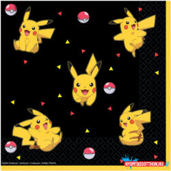  Pokémon Yellow Thunder szalvéta 16 db-os 33x33 cm (DPA30543) - nyomtassotthon
