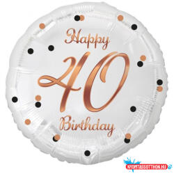 GoDan Happy Birthday 40 B&C White fólia lufi 36 cm (MLG155730)