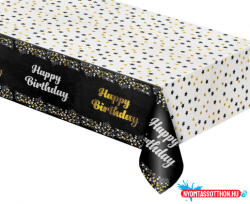 GoDan Fekete Happy Birthday B&C Black fólia asztalterítő 137x183 cm (MLG173079)