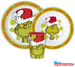  A Grincs Christmas Mischief étkészlet, micro műanyag szett, pohárral 260 ml (JVL11174) - nyomtassotthon