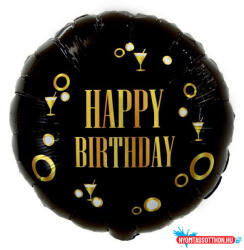 GoDan Happy Birthday B&C Gold party fólia lufi 36 cm (MLG168501)